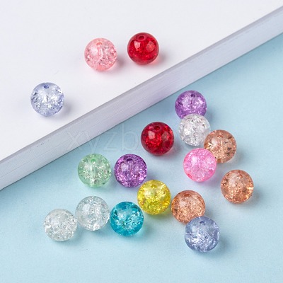 Transparent Crackle Glass Beads CCG-R001-8mm-M-1