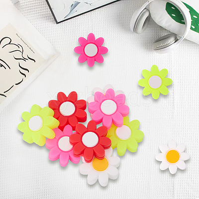 8Pcs 4 Colors Flower Silicone Tennis Racquet Dampener AJEW-CN0005-02-1