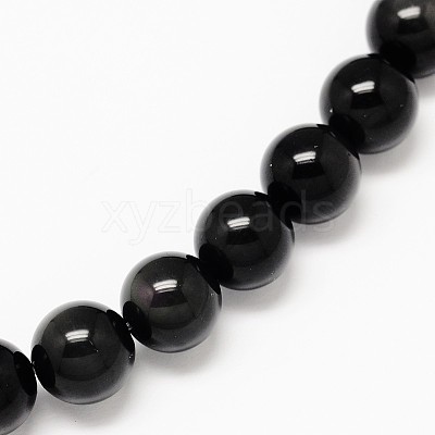 Natural Obsidian Round Beads Strands X-G-L275-03-18mm-01-1