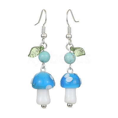 4 Pair 4 Style Acrylic Mushroom Dangle Earrings EJEW-TA00308-1