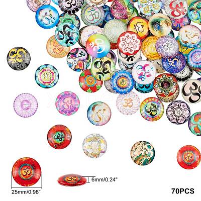 Glass Cabochons GGLA-R040-25mm-03-1