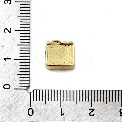 Brass Micro Pave Clear Cubic Zirconia Enamel Beads KK-I360-021G-1