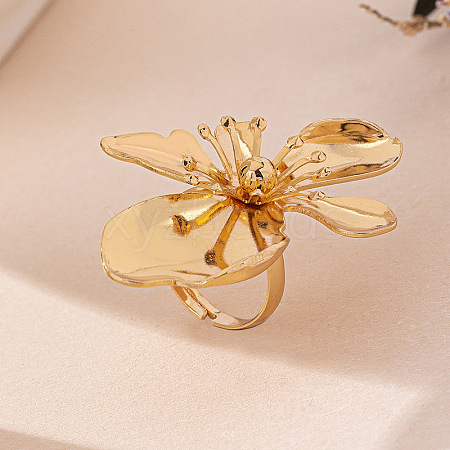 Flower Adjustable Alloy Finger Rings FS-WG68E55-06-1