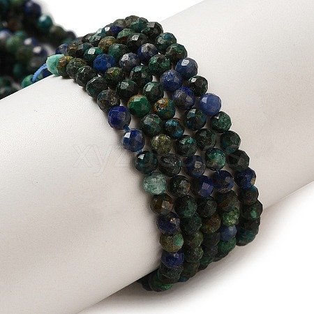 Natural Chrysocolla & Lapis Lazuli Beads Strands G-D463-08B-1