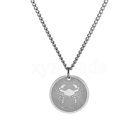 Stainless Steel 12 Constellation Pendant Necklaces for Sweater FZ0908-2-1