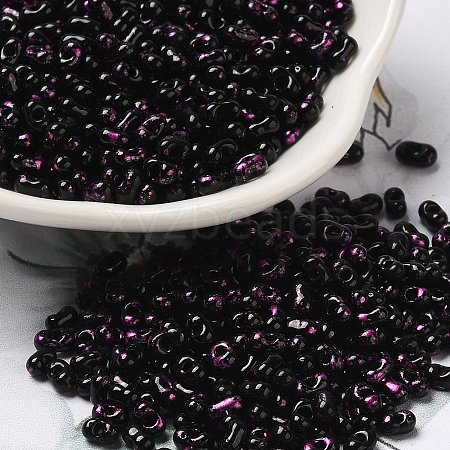 Spray Painted Glass Seed Beads SEED-F005-08A-01-1