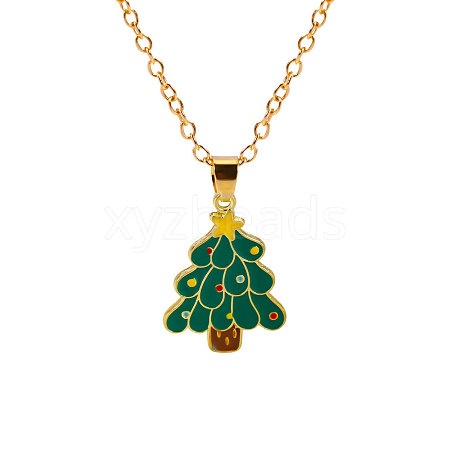 Christmas Alloy Enamel Pendant Necklaces FS-WGA5363-10-1