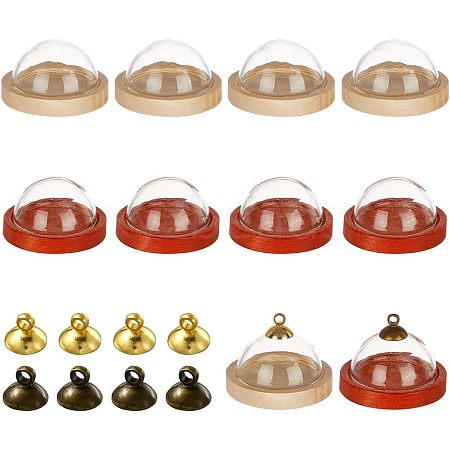  10 Sets 2 Colors Clear Glass Dome Cloches AJEW-NB0003-88-1