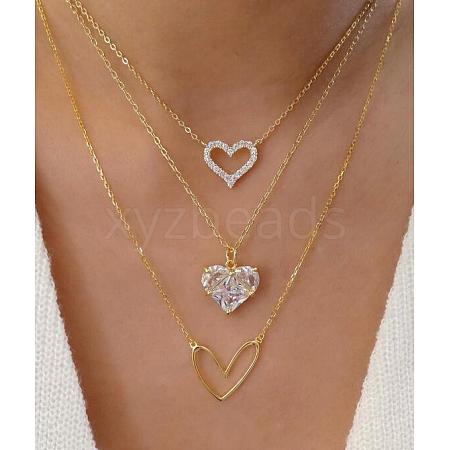 Alloy Pendant Layered Chain Necklaces for Women WGC39CD-05-1