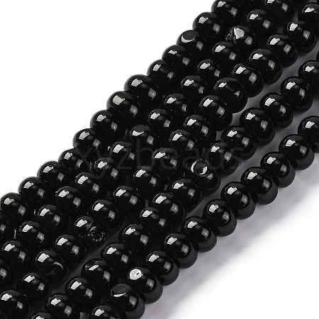 Natural Black Agate(Dyed & Heated) Beads Strands G-G177-F01-04-1