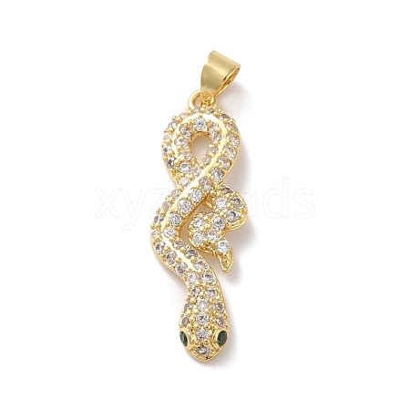 Rack Plating Brass Micro Pave Cubic Zirconia Pendants KK-E281-18G-1