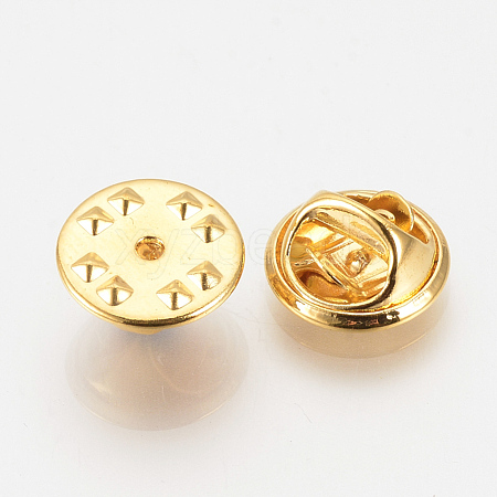 Brass Butterfly Clutches Pin Backs X-KK-Q735-338G-1