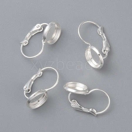 304 Stainless Steel Leverback Earring Settings STAS-F191-03S-14mm-1