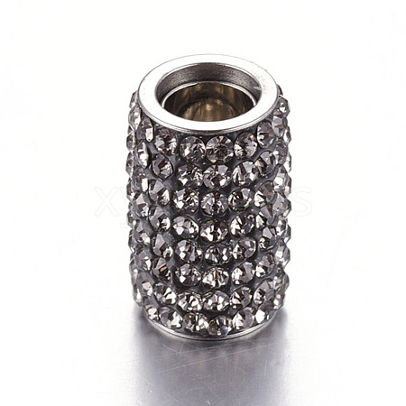 304 Stainless Steel Rhinestone Magnetic Clasps X-RB-K005-12-1