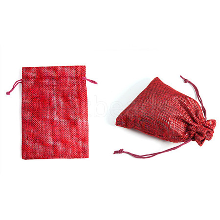 Polyester Imitation Burlap Packing Pouches ABAG-WH0008-09-1