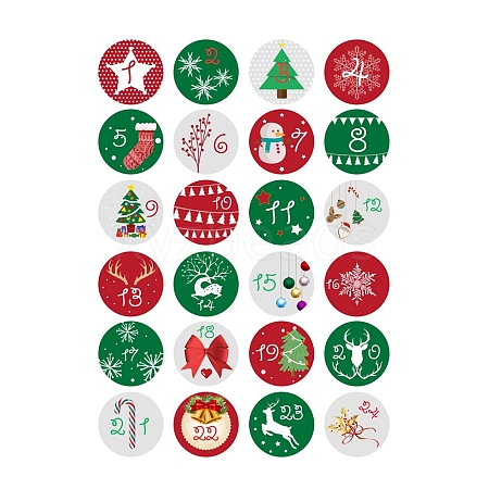 Christmas PVC Plastic Sticker Labels STIC-PW0003-82K-1