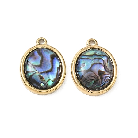 Natural Paua Shell Pendants SA-CBA11D7-10B-G-1