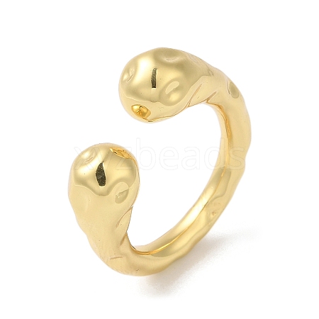 Rack Plating Brass Open Cuff Rings for Women RJEW-S407-06G-1