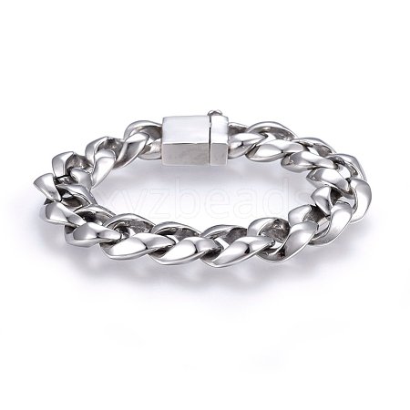 Tarnish Resistant 304 Stainless Steel Curb Chains Bracelets BJEW-E346-15P-1