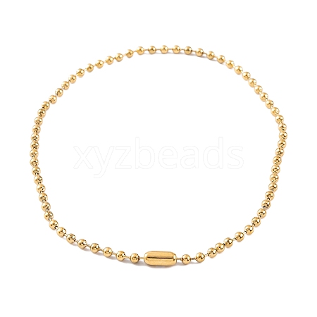 Ion Plating(IP) 304 Stainless Steel Ball Chain Necklaces for Women NJEW-G135-01D-G-1