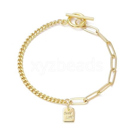 Brass Charm Bracelets BJEW-JB10392-03-1