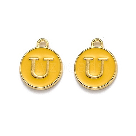 Golden Plated Alloy Enamel Charms ENAM-Q437-13U-1