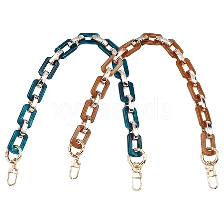   2Pcs 2 Colors Acrylic Cable Chains Bag Handles FIND-PH0001-15-1