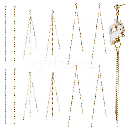 SUNNYCLUE 12Pcs 3 Style Brass Chain Tassel Big Pendants KK-SC0003-20-1