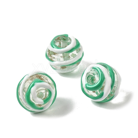 Handmade Gold Sand Enamel Lampwork Beads LAMP-B035-03B-1