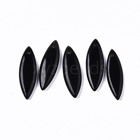 Natural Black Obsidian Pendants G-S364-078B-1