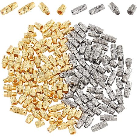  100Pcs 2 Colors Brass Screw Clasps KK-NB0002-69-1