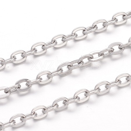 Tarnish Resistant 304 Stainless Steel Cable Chains CHS-K004-05P-0.6mm-1