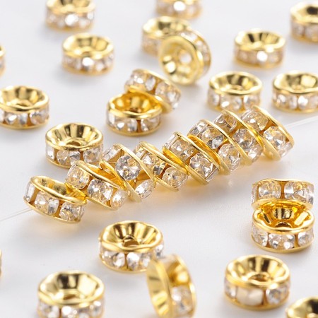 Iron Crystal Rhinestone Spacer Beads X-RB-A009-8MM-G-1