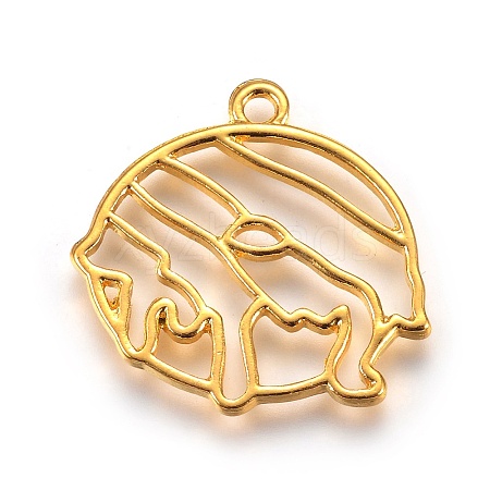Zinc Alloy Open Back Bezel Pendants PALLOY-WH0036-19G-1