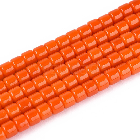 Opaque Solid Color Glass Beads Strands GLAA-N065-4x4mm-C03-1