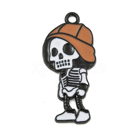 Halloween Alloy Enamel Pendants ENAM-M220-02K-B-1