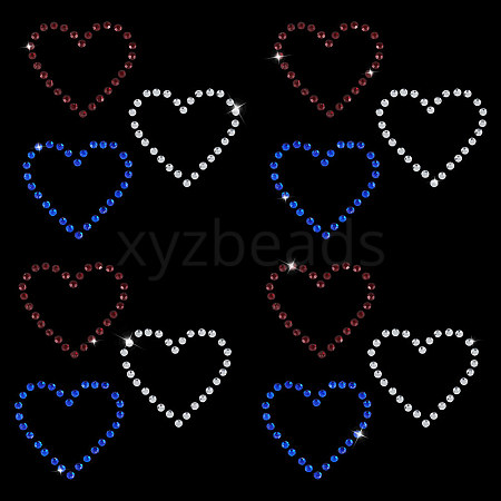 Triple Heart Eco-Friendly Acrylic Hotfix Rhinestone DIY-WH0419-69A-1