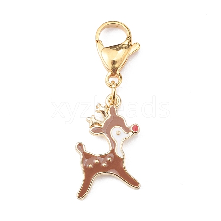 Christmas Theme Alloy Enamel Pendants HJEW-JM00427-01-1