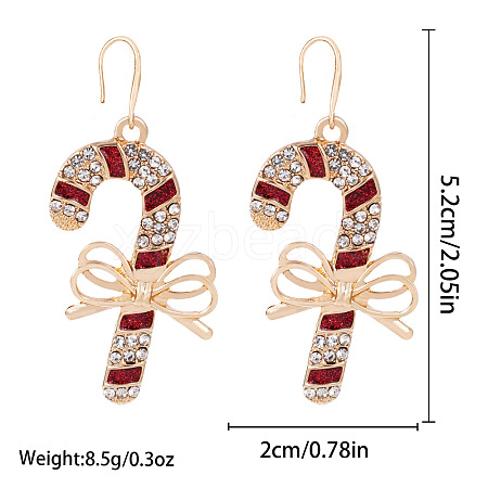 Christmas Alloy Rhinestone Stud Dangle Earrings FS-WG10992-10-1