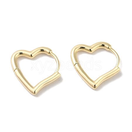 Heart Brass Hoop Earrings for Women EJEW-U008-16G-1