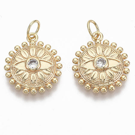 Brass Micro Pave Cubic Zirconia Pendants LS-KK-R130-005G-NF-1