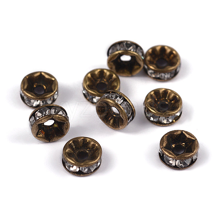 Brass Rhinestone Spacer Beads RB-A014-Z6mm-01AB-NF-1