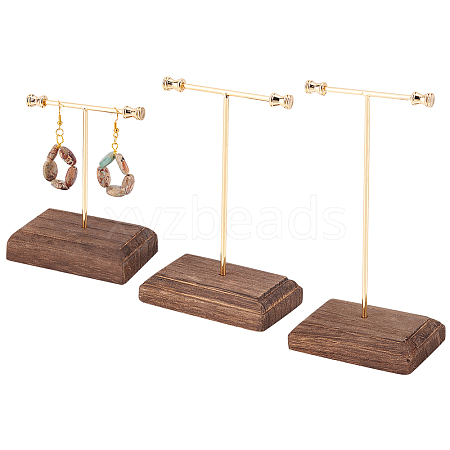 3 Sets 3 Sizes Iron Earring Display Stand Set EDIS-WH0024-10G-1