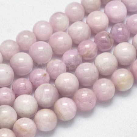 Round Natural Kunzite Beads Strands G-K068-27-7mm-1