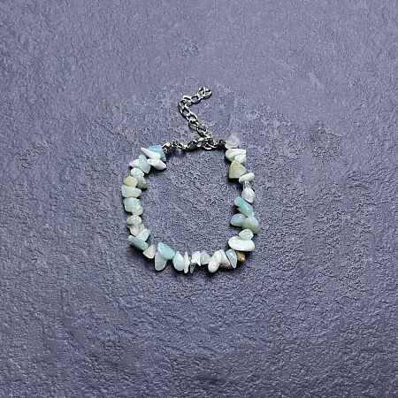 Natural Flower Amazonite Chip Beaded Bracelets for Women IW6789-28-1