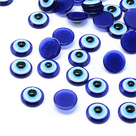 Resin Evil Eye Cabochons CRES-S612-8mm-1