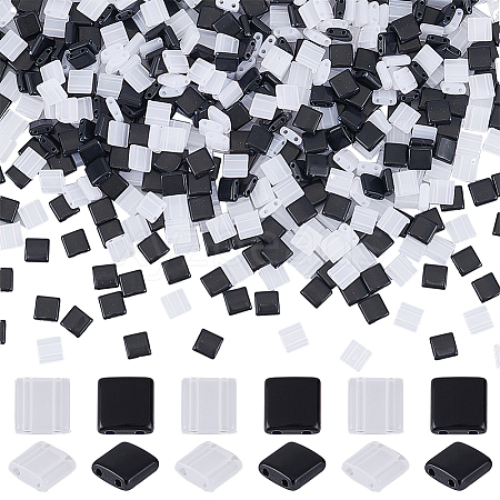 600Pcs 2 Colors Opaque Acrylic Slide Charms OACR-SC0001-39-1