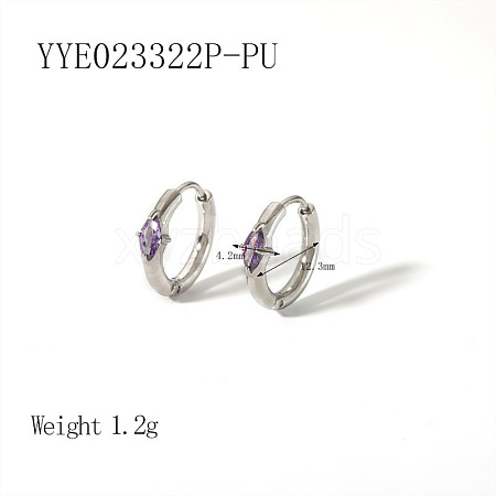 Elegant Stainless Steel Hoop Earrings QA3505-8-1