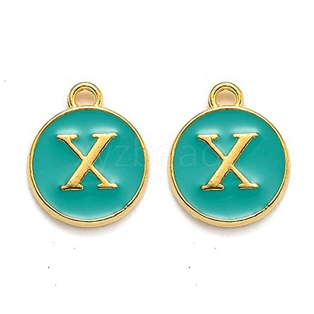 Golden Plated Alloy Enamel Charms X-ENAM-Q437-15X-1