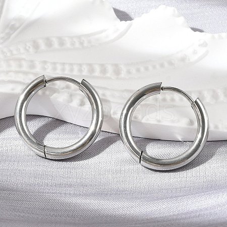 Tarnish Resistant 201 Stainless Steel Huggie Hoop Earrings Findings STAS-F149-33P-B-1